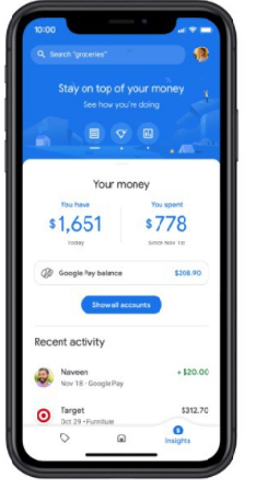 Money: Digital e-wallet interface