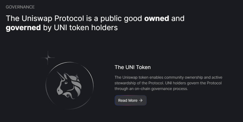 Uniswap: UNI Token governance